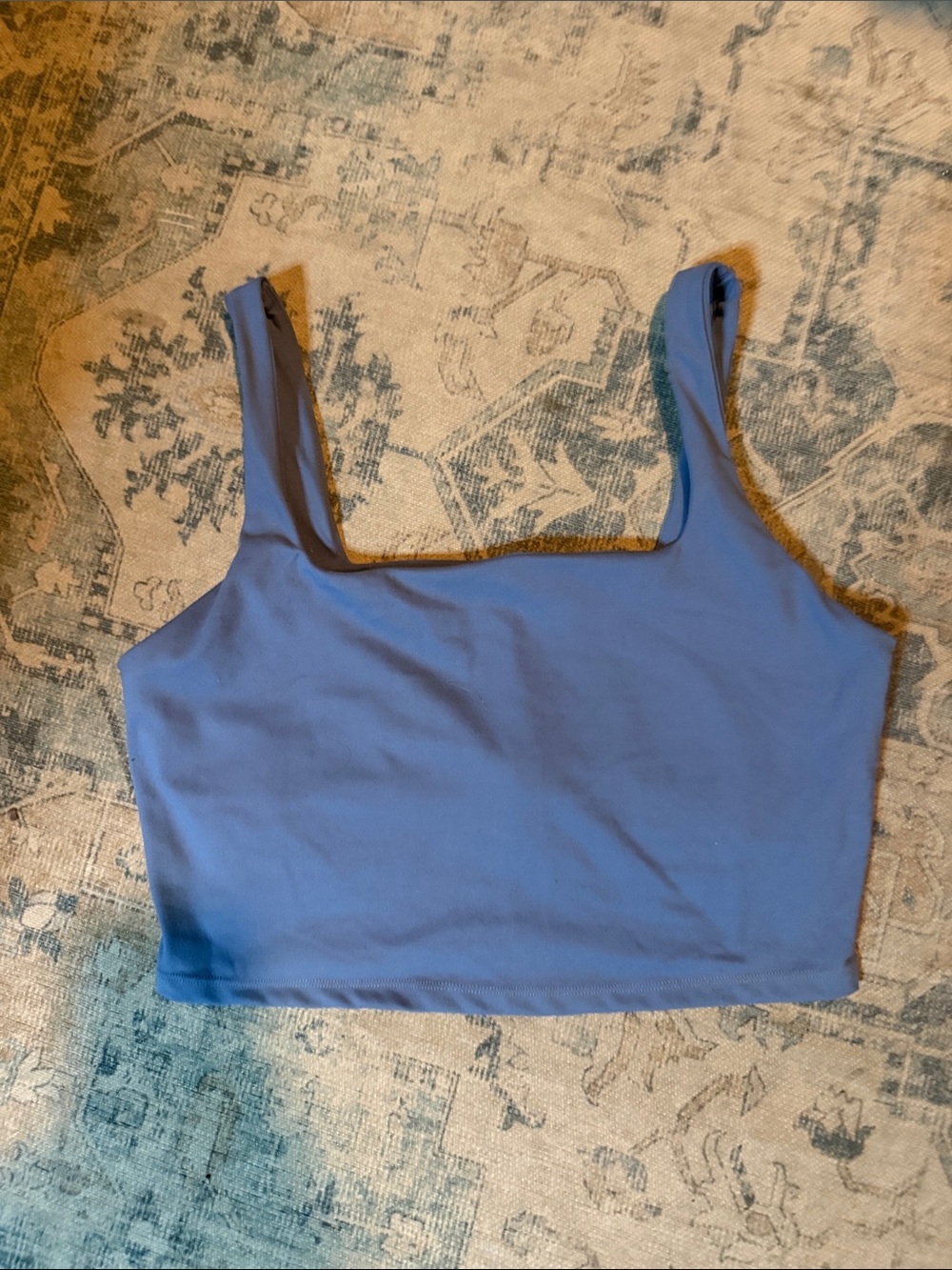 Women's Square-Neck Cropped Tank Top - Blue